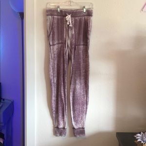 purple joggers